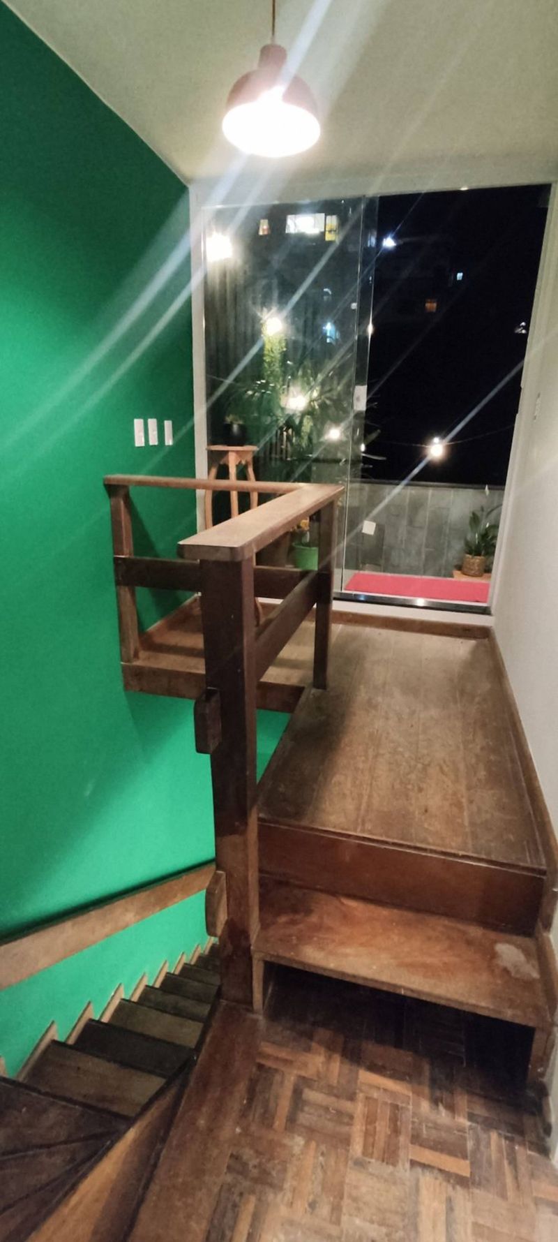 The staircase between the two floors