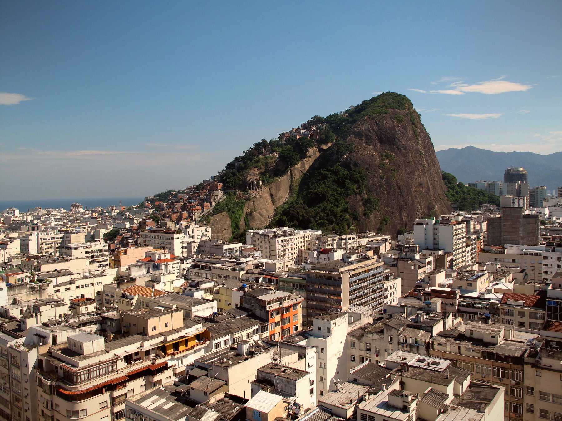 The Pavão-Pavãozinho and Cantagalo favela on the hill between Ipanema and Copacabana in Rio de Janeiro